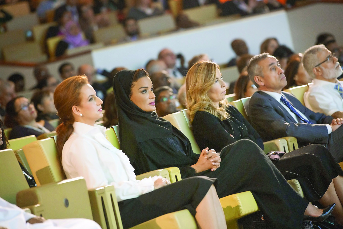 H H Sheikha Moza bint Nasser H H Sheikha Moza bint Nasser is seated with other dignitaries including Princess Lalla Salma of Morocco. Pic: A R Al-Baker