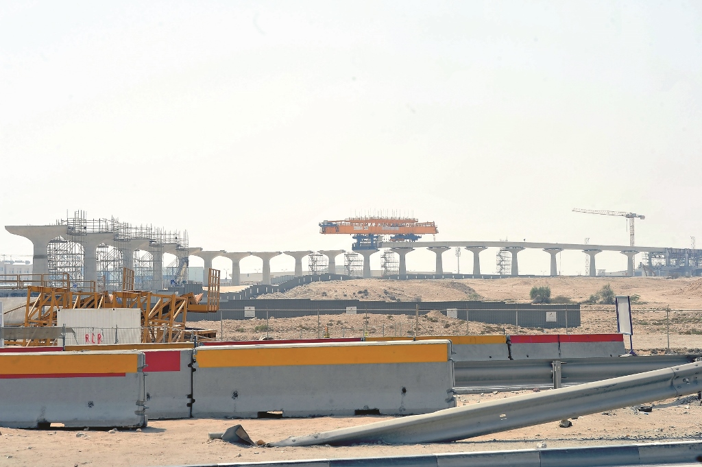 File picture of construction in full swing for Doha Metro’s Red Line along West Bay. Kammutty VP / The Peninsula
