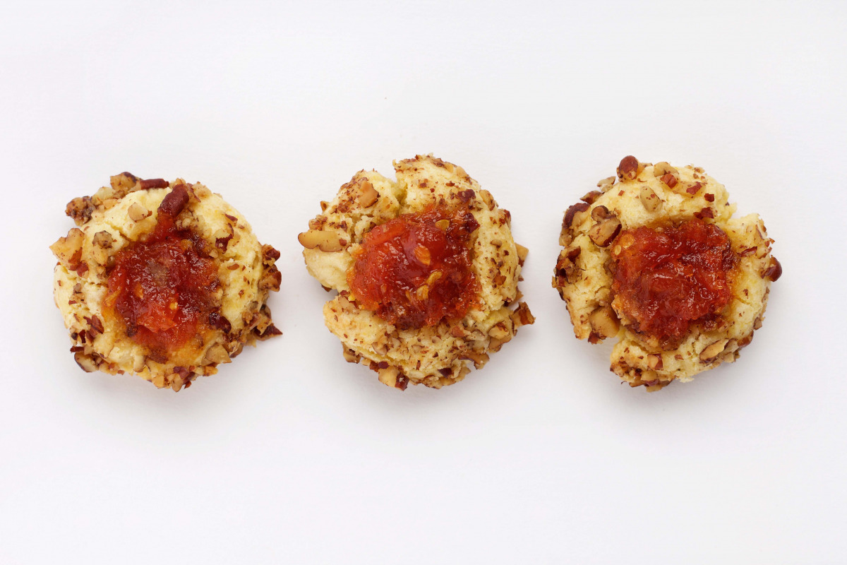 Cornmeal Thumbprints With Tomato Jam (Photo by Deb Lindsey for The Washington Post)