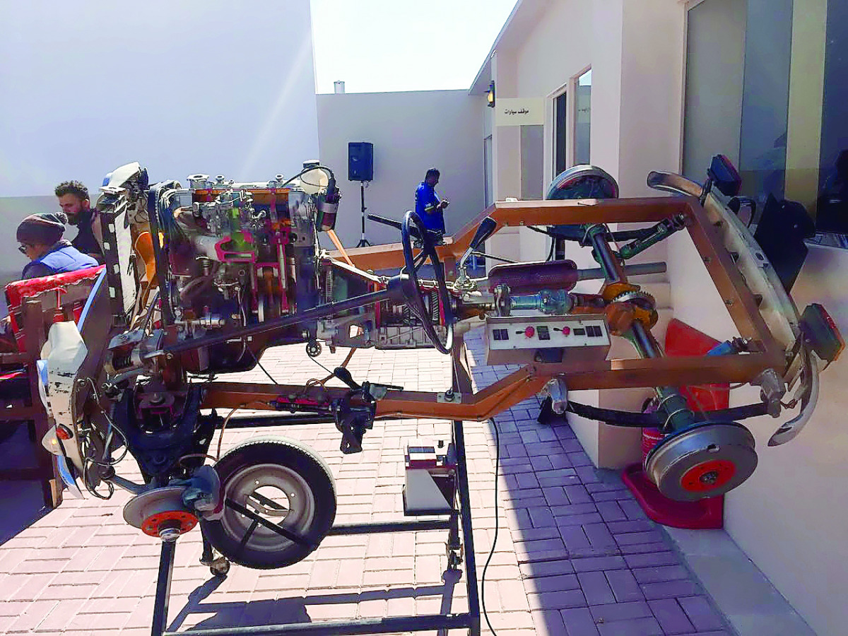 The inner structure of a vehicle displayed at Darb El Saai.