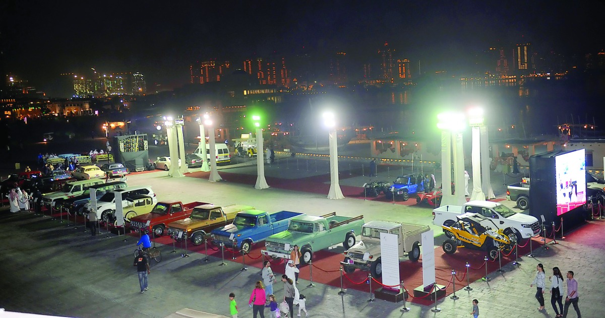 Vehicles on display at the charity auction to support Syrians in Aleppo, at Katara, yesterday. 
Pic: Salim Matramkot/The Peninsula. 