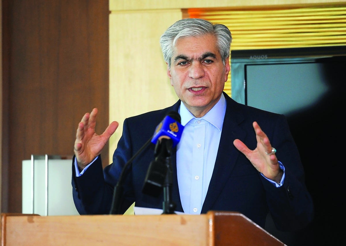 Dr Seyed Mohammad Hossein Adeli, Secretary Genera, GECF delivering a presentation on global gas outlook at GECF Secretariat at Tornado Tower. Pic by: Salim Matramkot/The Peninsula