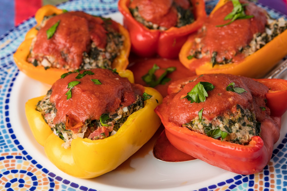 Turkey and Quinoa Stuffed Peppers (Photo by Goran Kosanovic for The Washington Post)