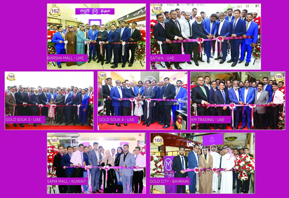 A view of the inaugurations of seven showrooms of Malabar Gold & Diamonds in UAE, Kuwait and Bahrain. 