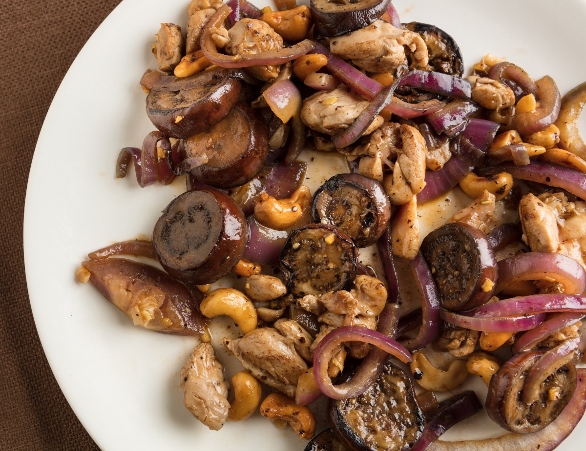 Cashew Eggplant Chicken Stir-Fry  (Photo by Goran Kosanovic for The Washington Post)