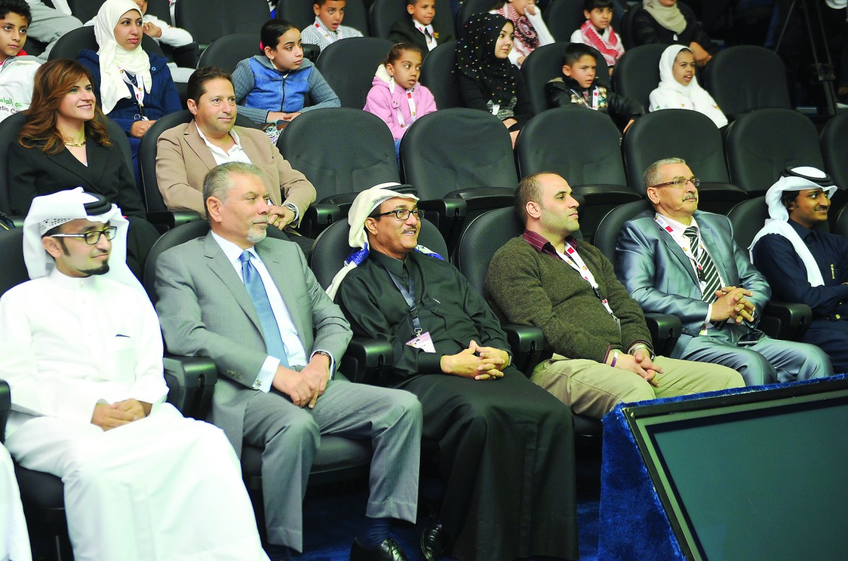 Dr Abdulla Al Hamaq, Executive Director, Qatar Diabetes Association (third left) with other officials at the inaugural function of Al Bawasil International Spring Camp at Aspire Academy, for Sports Excellence in Doha. Pic: Abdul Basit / The Peninsula