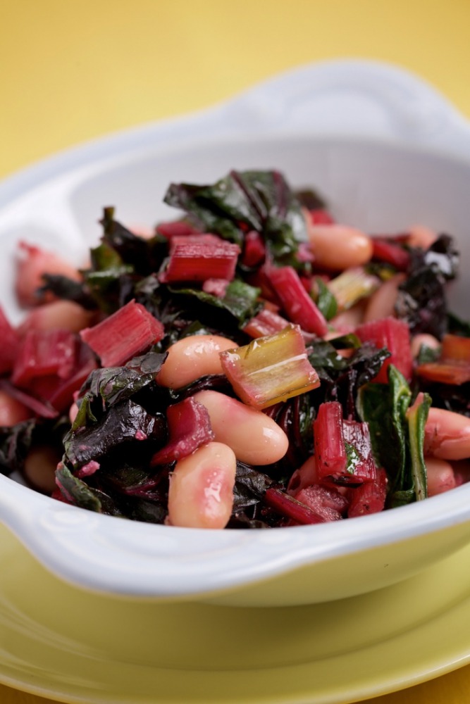 Garlicky Rainbow Chard and Cannellinis; Pic: Deb Lindsey for The Washington Post