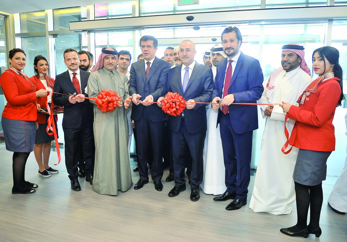 Turkish Foreign Minister Mouloud Jawish Ihsanoglu and Turkish Economy Minister Nihat Zeybekci, Mohammed Taleb Al Khauri, Managing Director of Taleb Group and other officials at the opening of the hospital in Doha. Pic: Baher Amin / The Peninsula