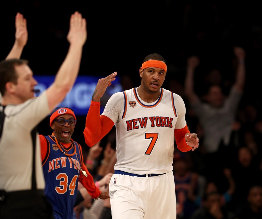 Carmelo Anthony #7 of the New York Knicks. Elsa/Getty Images/AFP