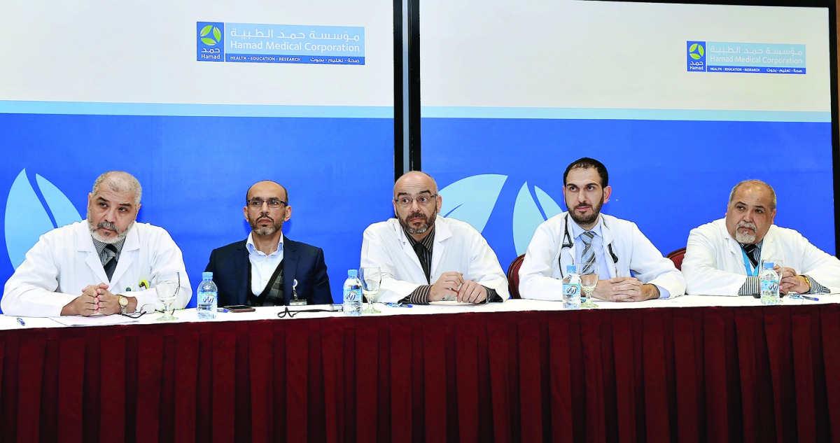 From left: Dr. Abdel Ashour Abdelaziz, Consultant Medicine, Dr. Awais Nauman, Consultant Medicine, Dr Hassan Ali M H Al Malki, Senior Consultant Nephrologist, Dr. Mohamad Mahmood T A Al Kadi, Consultant Medical Education, and Dr Bajes Y. Hamad, Senior Con