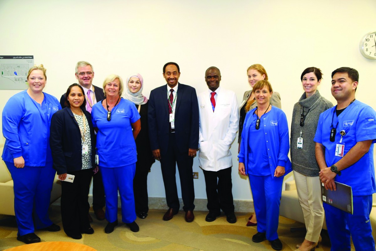 Dr Mamoun Elawad (sixth from left) with his team at Sidra’s Gastroenterology clinic.