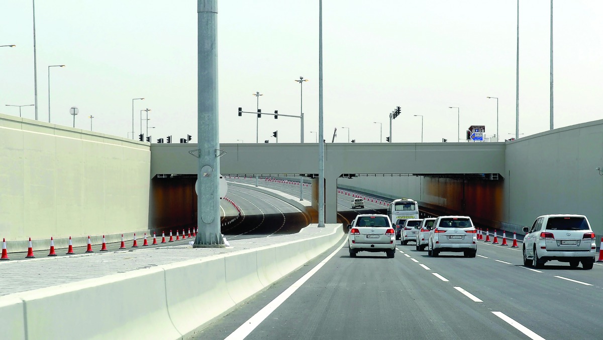 Traffic on the new stretch of Al Rayyan Road Upgrade project in Doha yesterday.  Pics: Salim Matramkot/The Peninsula
