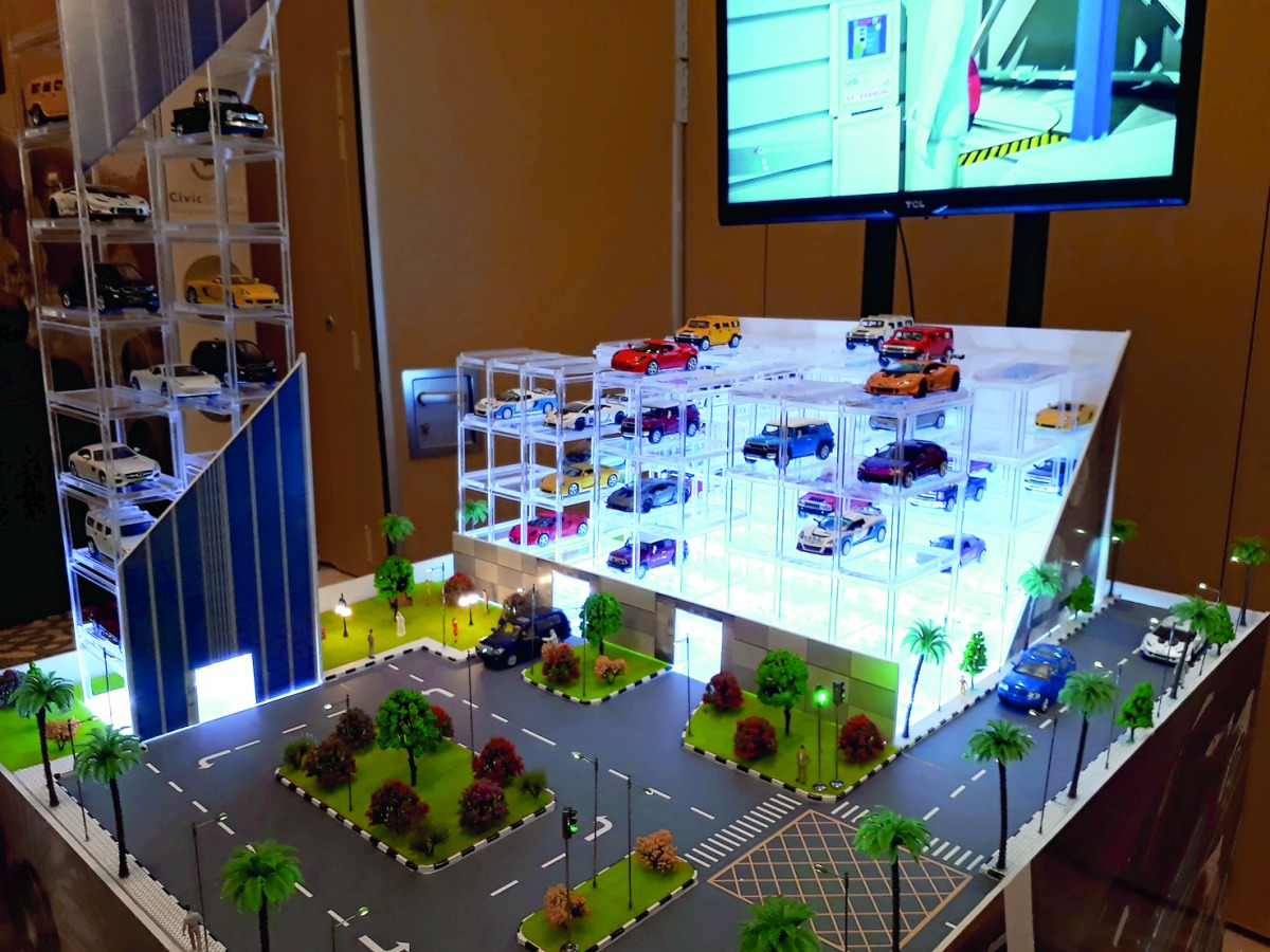 A model of the multi-layer automated car parking system.