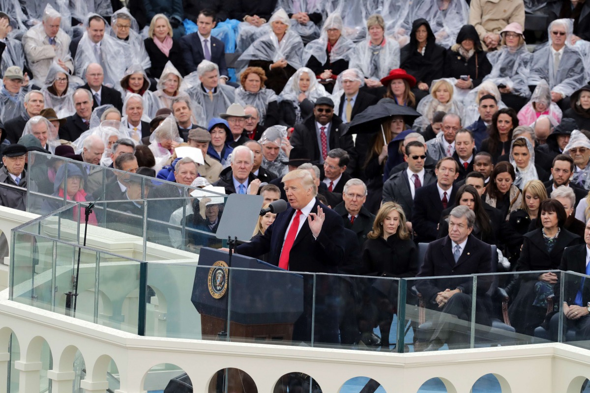 Donald Trump delivers his inaugural address on the West Front of the US Capitol on January 20, 2017 in Washington (Chip Somodevilla / Getty Images / AFP) 