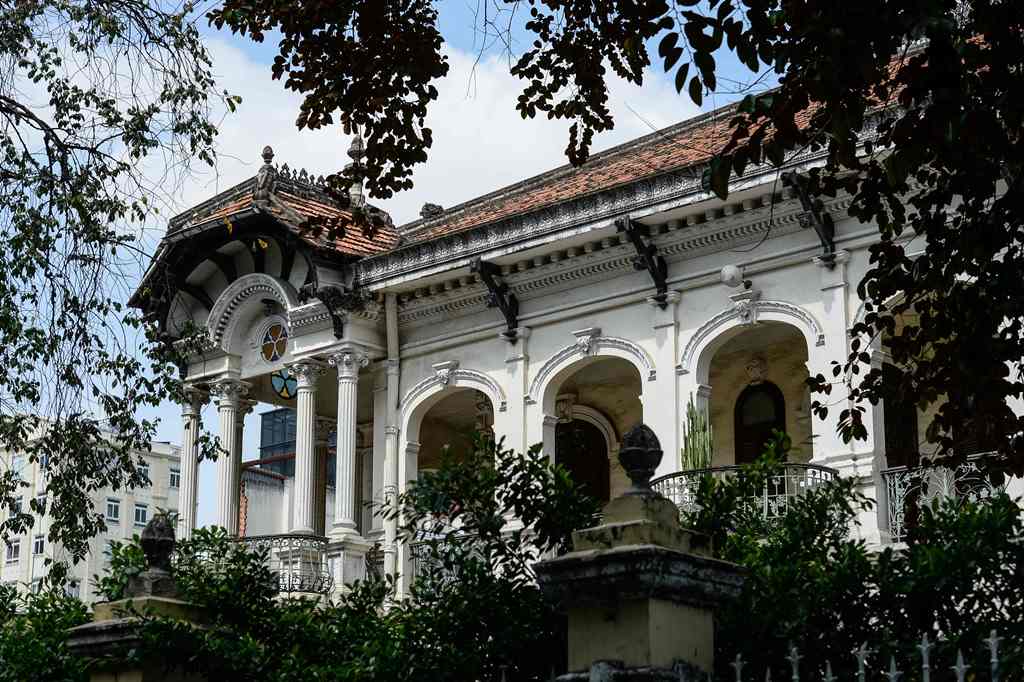 This picture taken on February 21, 2017 shows a part of one of the most beautiful French-colonial era villas which was reportedly offered for 35 million dollars in Ho Chi Minh City (former Saigon). AFP / HOANG DINH NAM 