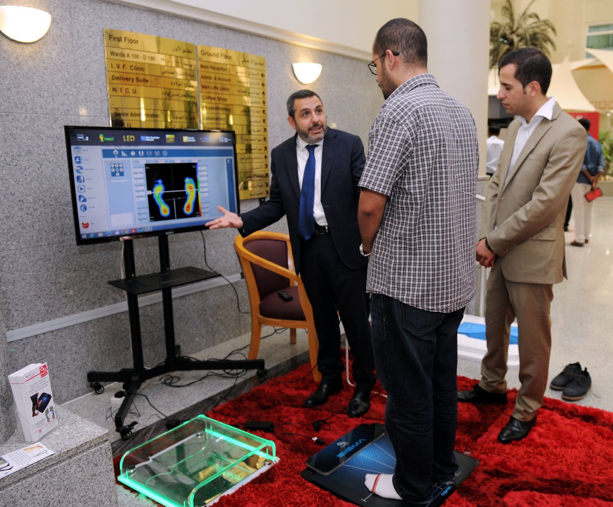 A doctor scans the foot of a patient at the Al Ahli Hospital. Pic: Salim Matramkot / The Peninsula 