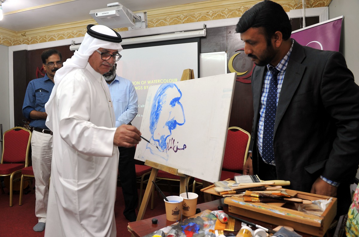 The exhibition being inaugurated by one of the most prominent Qatari artist Hassan Abdul Rehman Al Mulla.