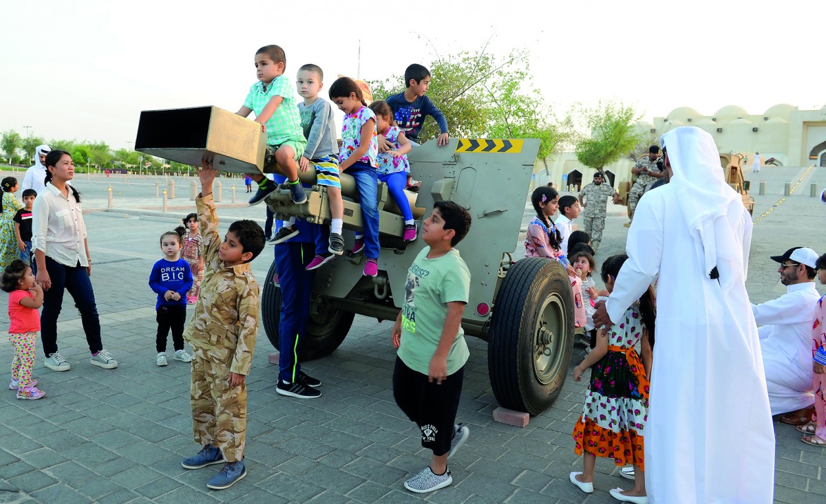 Children playing on the cannon at the Imam Muhammad Ibn Abdul Wahhab Grand Mosque.  Photos by Salim Matramkot / The Peninsula