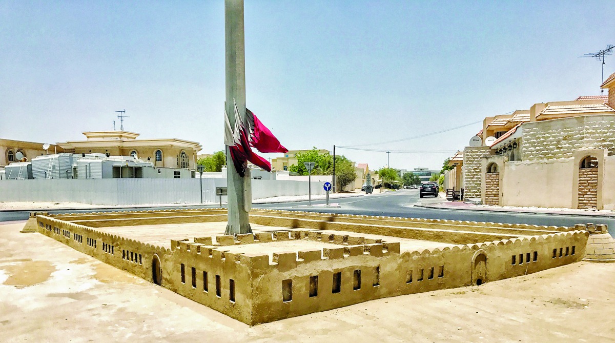 The roundabout on Saad Bin Abi Waqas Street in the Mamoura area has a miniature fortress.  Pic : Qassim Rahmatullah/ The Peninsula