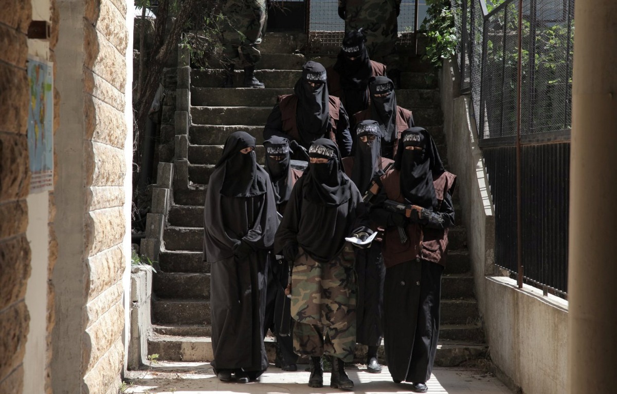 Women perform in a scene from 'Black Crows' series, believed to be filmed in Lebanon, April 19, 2016. Picture taken April 19, 2016. (MBC Group/Handout via REUTERS)