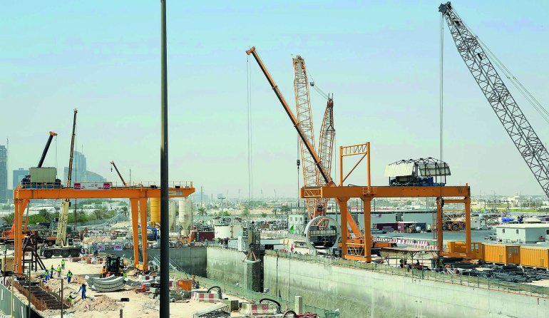 A file photo of a construction site of the upcoming Doha Metro.
