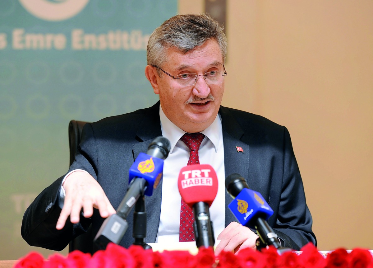 Fikret Ozer, Ambassador of Turkey to Qatar, during a press conference yesterday. Pic: Abdul Basit / The Peninsula