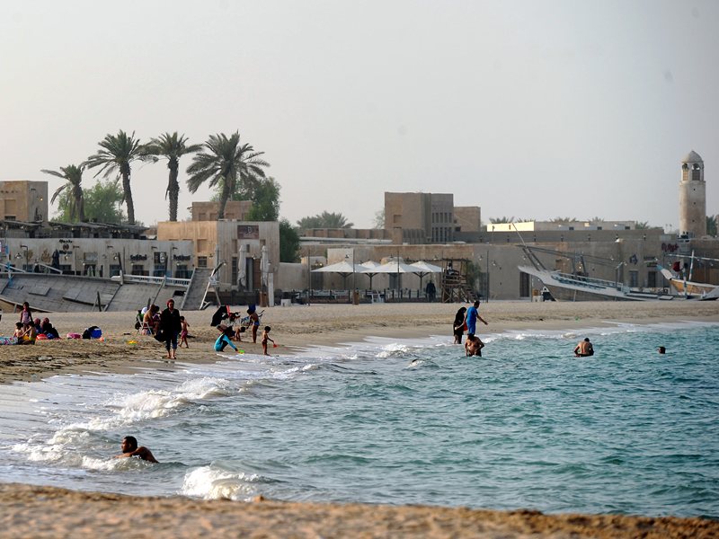 Many beach goers were seen enjoying at the Souq Wakra Beach, as it opened for public recently. Pic: Abdul Basit