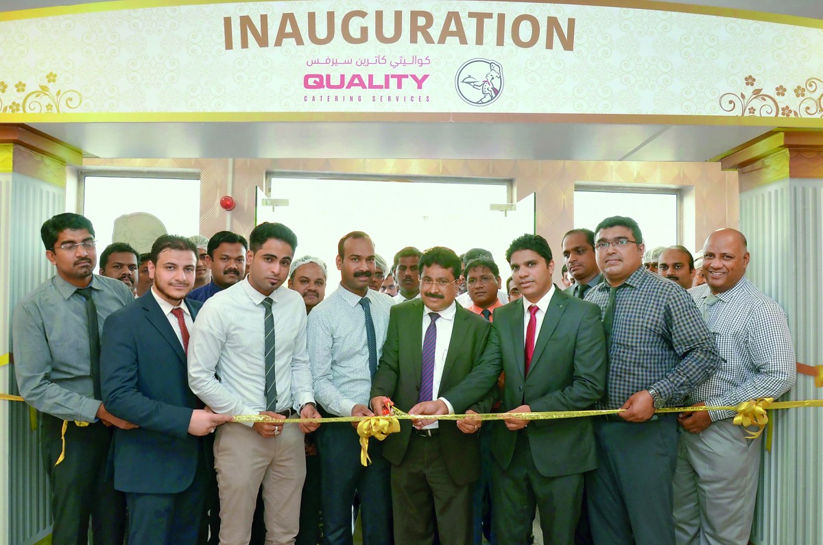 Shamsudheen Olakara, Chairman of Quality Group International, along with other officials and well wishers at the inauguration of the new facility.