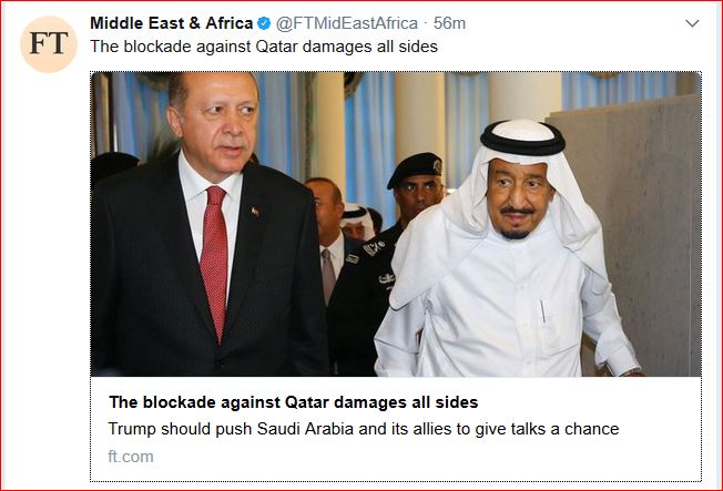 A screengrab from FT Middle East's twitter feed