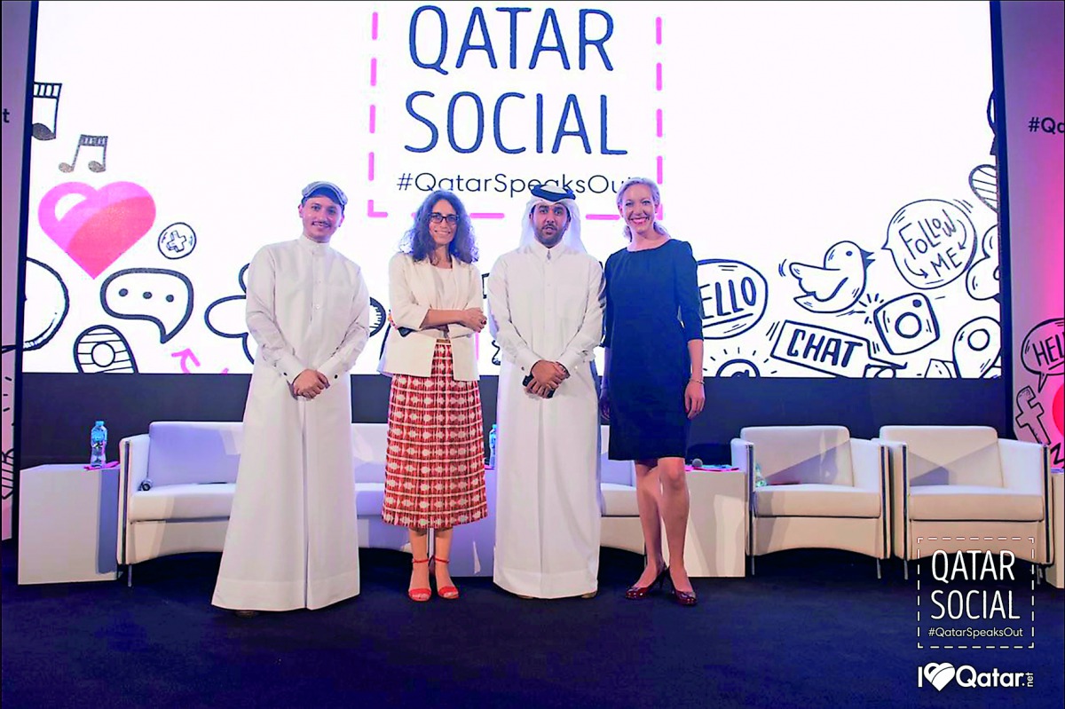 From Left: Khalifa Saleh Al Haroon, Dima Khatib, H E Sheikh Saif Al Thani, and Elizabeth Linder.