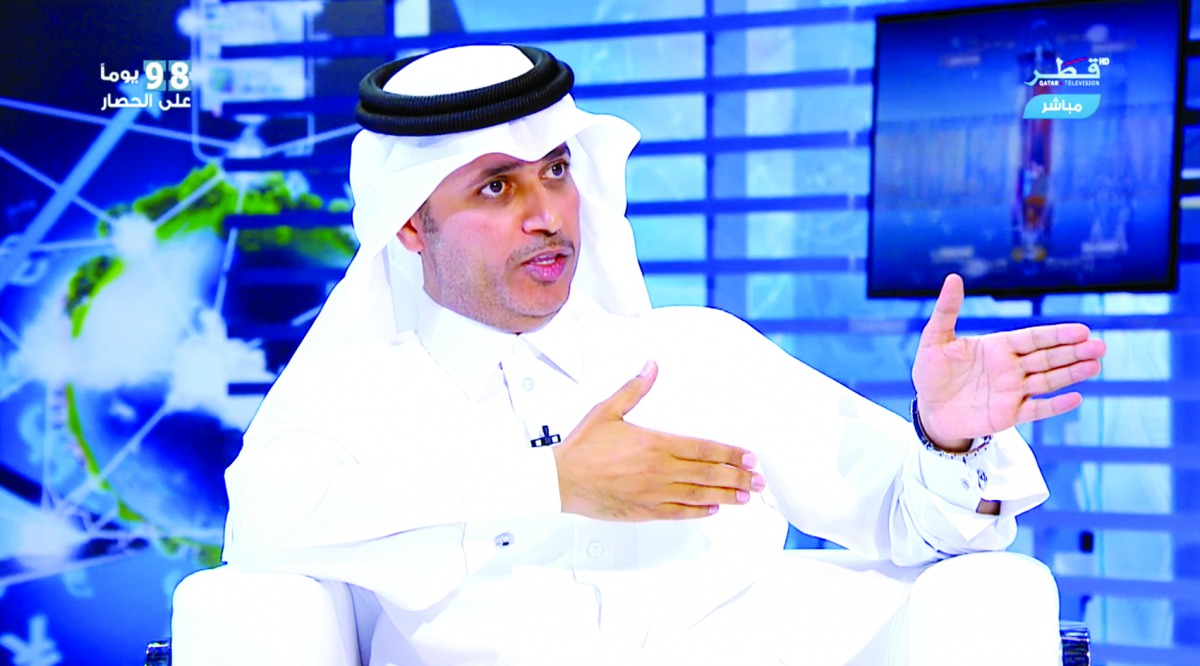 A TV grab of Dr. Khalid Mubarak Al-Shafi, Editor-in-Chief of The Peninsula, on Qatar TV  talk show ‘The Truth’.