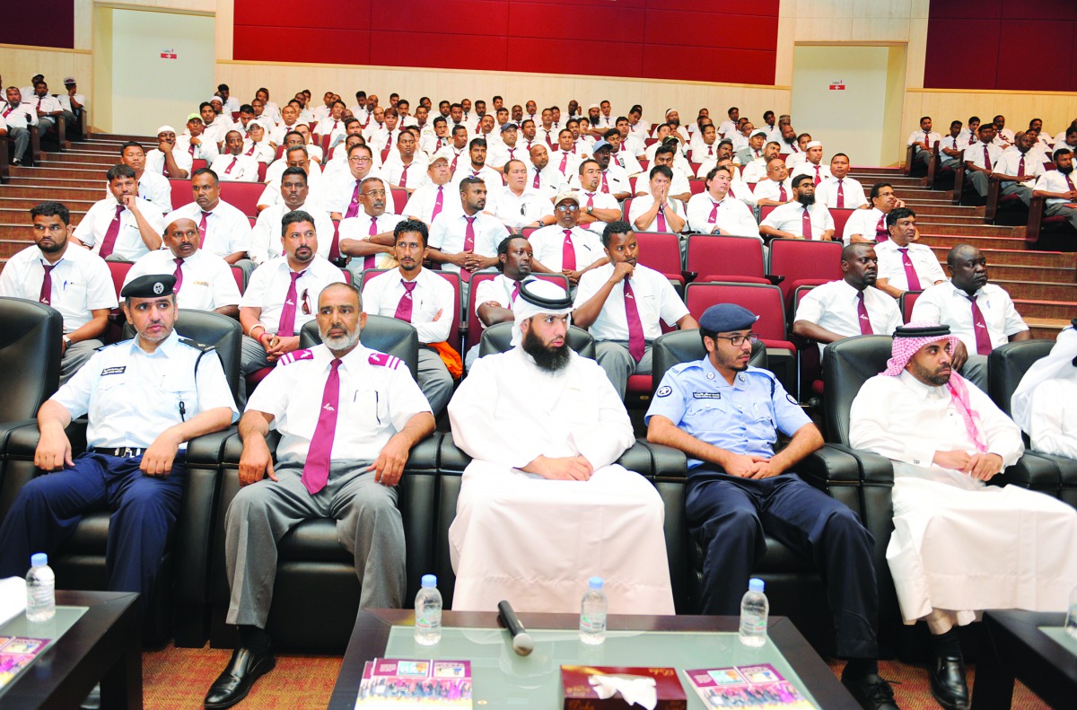 Traffic Department officials and school bus drivers at a workshop yesterday.  