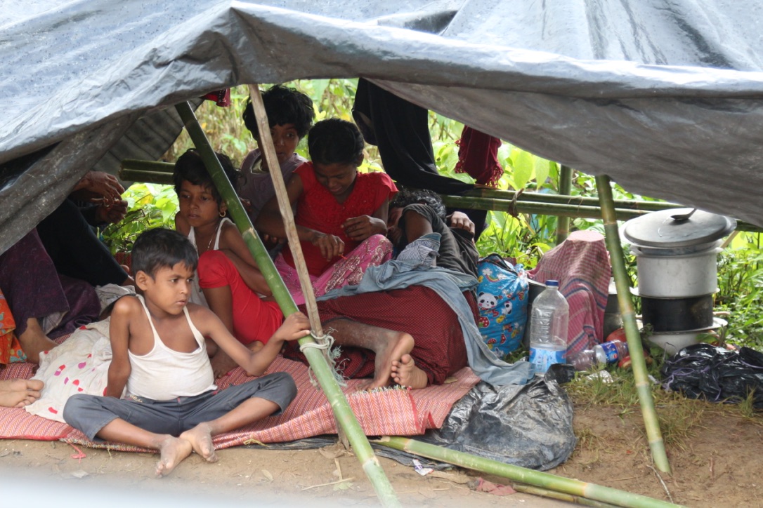 File photo of relief aid - including shelter and nonfood items, hygiene kits and water -- being provided to Rohingya refugees. 