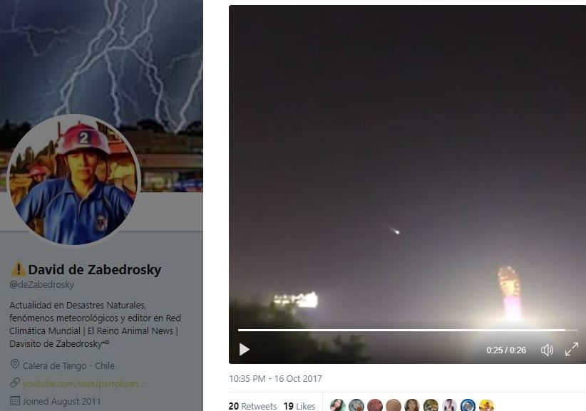 Screen grab of the video shared on twitter, the fireball near The Torch Doha in Aspire Zone. 