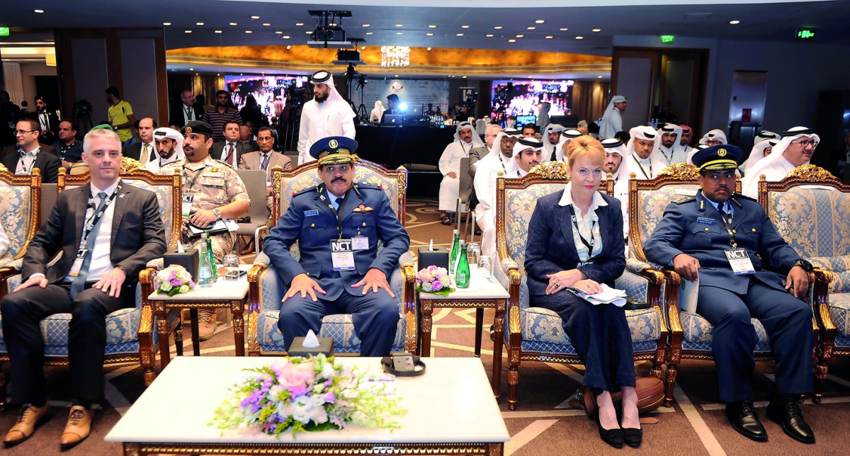 NCPW Chairman Major General Staff (Pilot) Nasser Mohmmed Al Ali (second left), NCPW Deputy Chairman Brig Gen. Hassan Saleh Al-Nesf (right), llja M Bonsen, Managing Director of IB Consultancy (left) and other officials at the event yesterday. Pic: Abdul Ba