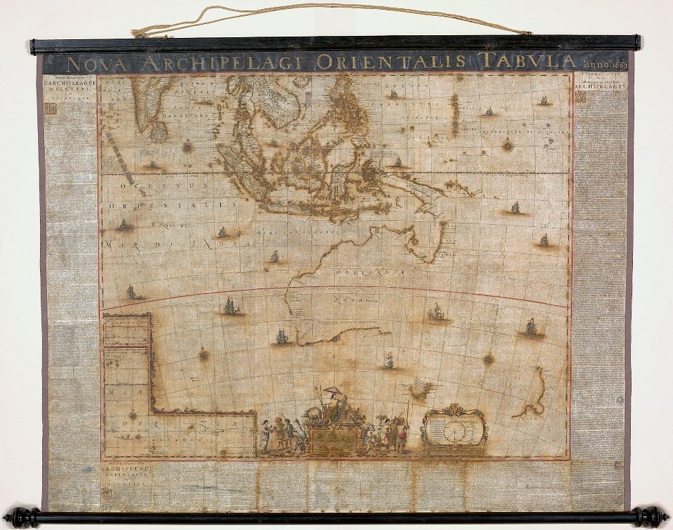 A supplied image taken on July 4, 2017 shows the restored version of a rare 17th-century map, coined the 