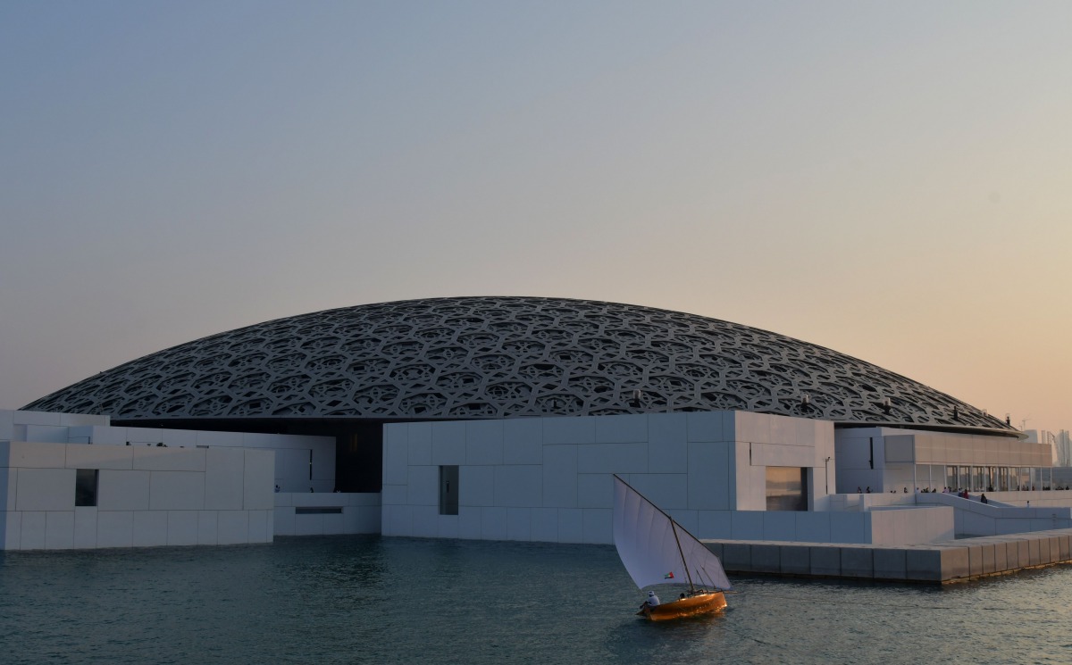 A general view shows part of the Louvre Abu Dhabi Museum designed by French architect Jean Nouvel on November 11, 2017 during its official opening to public on Saadiyat island in the Emirati capital. AFP / Giuseppe Cacace
 
