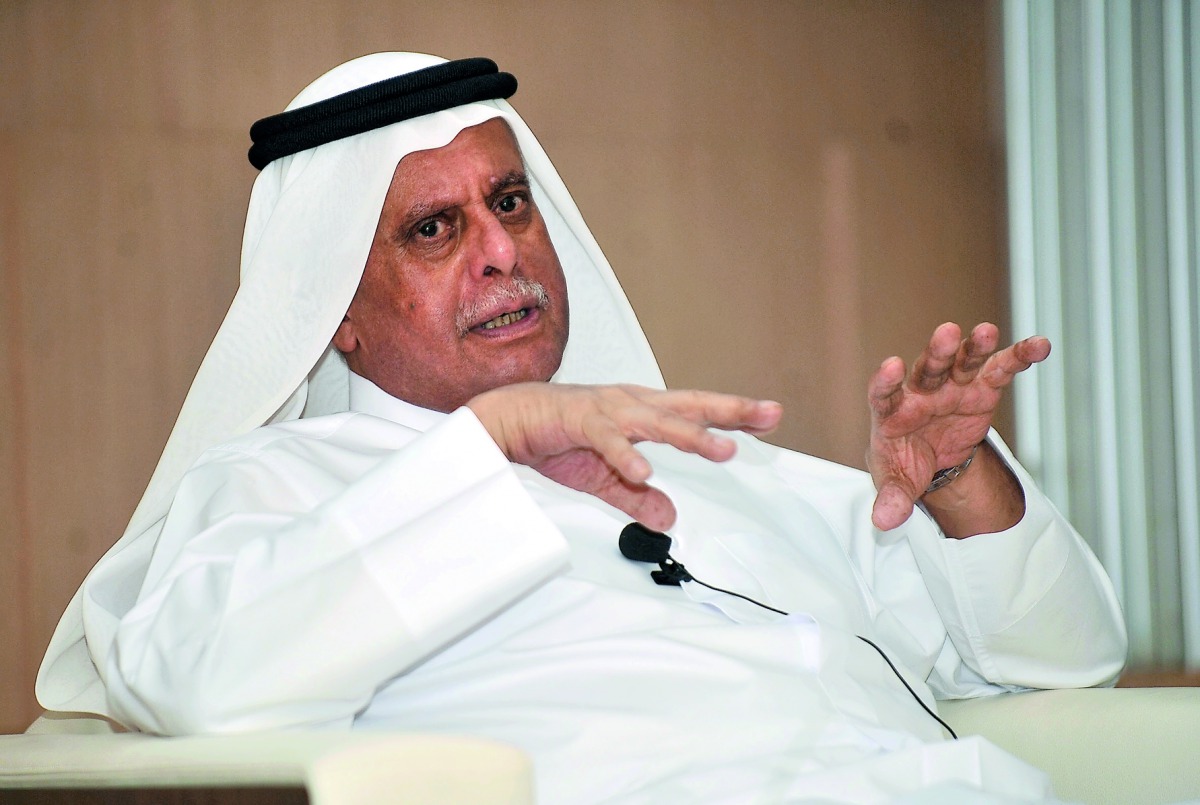 Abdullah bin Hamad Al Attiyah, Chairman of The Al-Attiyah International Foundation for Energy and Sustainable Development, speaking at the Energy Transitions Conference held at HBKU, yesterday. Pic: Baher Amin / The Peninsula