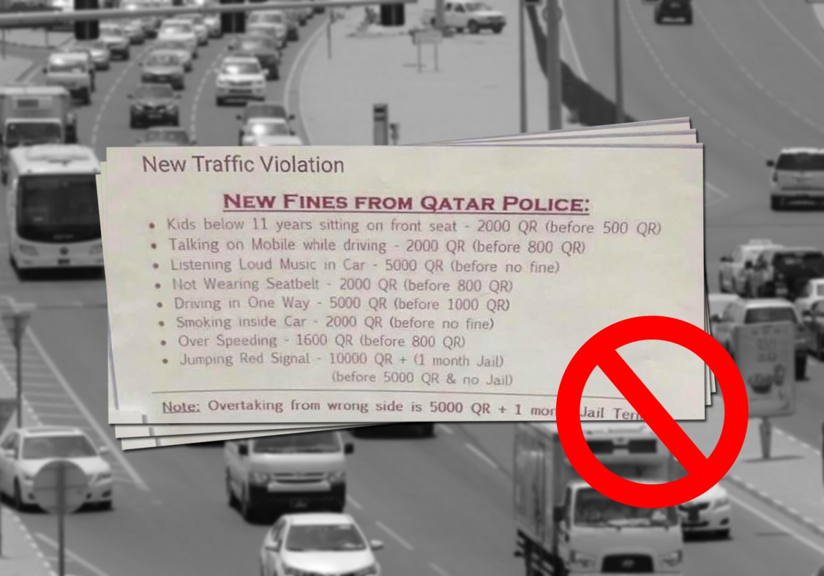 The fake image showing the new traffic violations