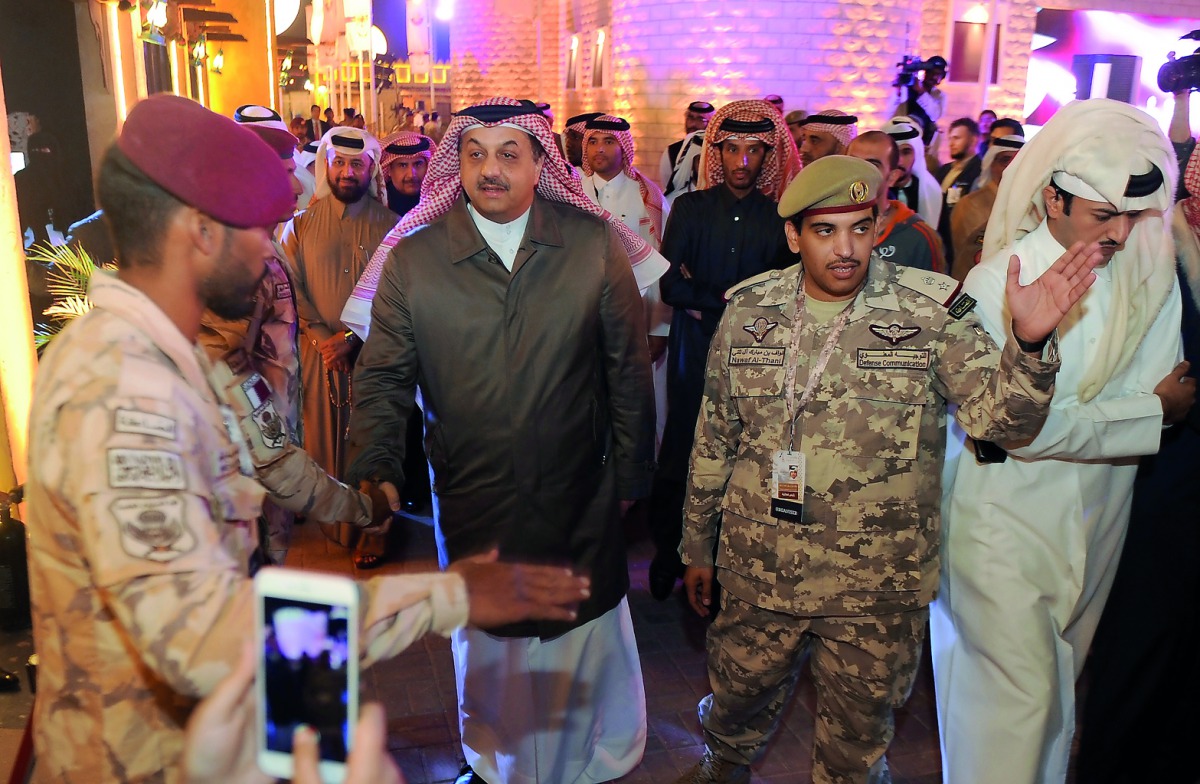 Deputy Prime Minister and Defence Minister H E Dr Khalid bin Mohamed Al Attiyah at the Ministry of Defence pavilion at Darb Al Saai. Pics: Abdul Basit / The Peninsula