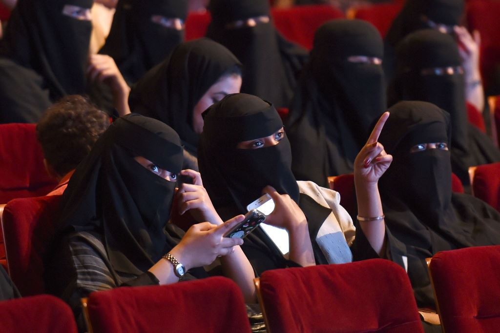 (FILES) This file photo taken on October 20, 2017 shows Saudi women attending the 