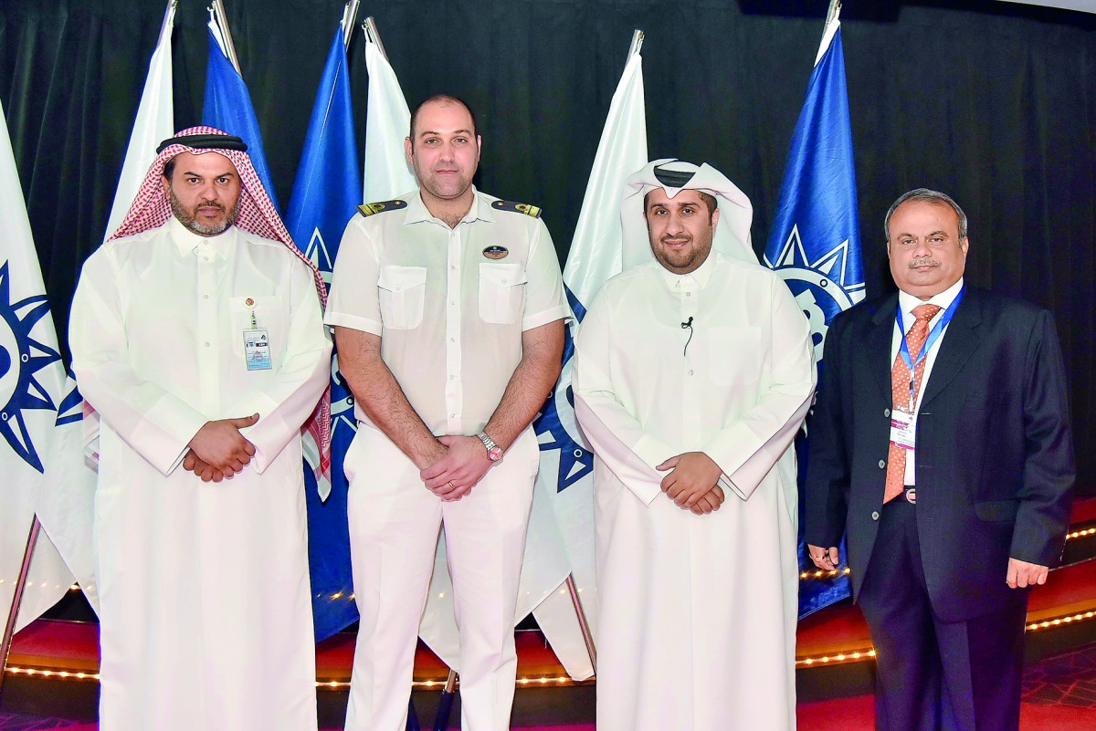 Officials welcoming the MSC Splendida crew at Doha Port.