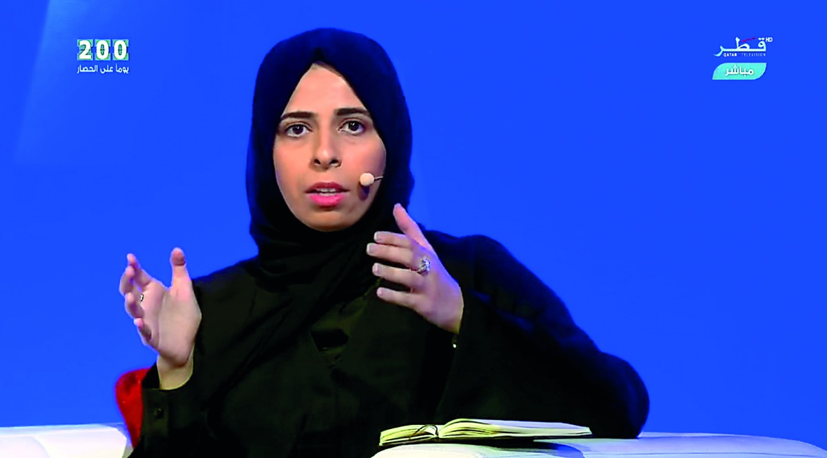 Official spokesperson for the Foreign Ministry H E Lulwah Rashid Al Khater at the talk show. 
