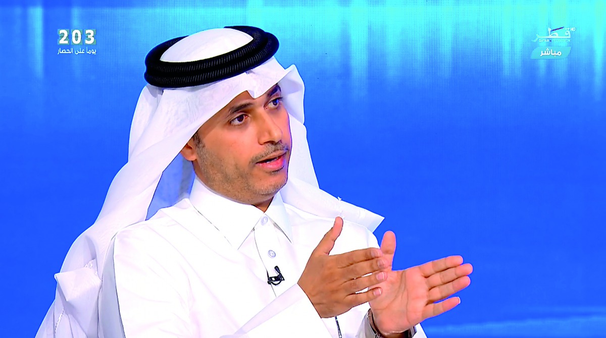 Dr. Khalid bin Mubarak Al-Shafi, Editor-in-Chief of The Peninsula, speaking  at a Qatar TV talk show Al Haqiqa “The Truth” last night.  