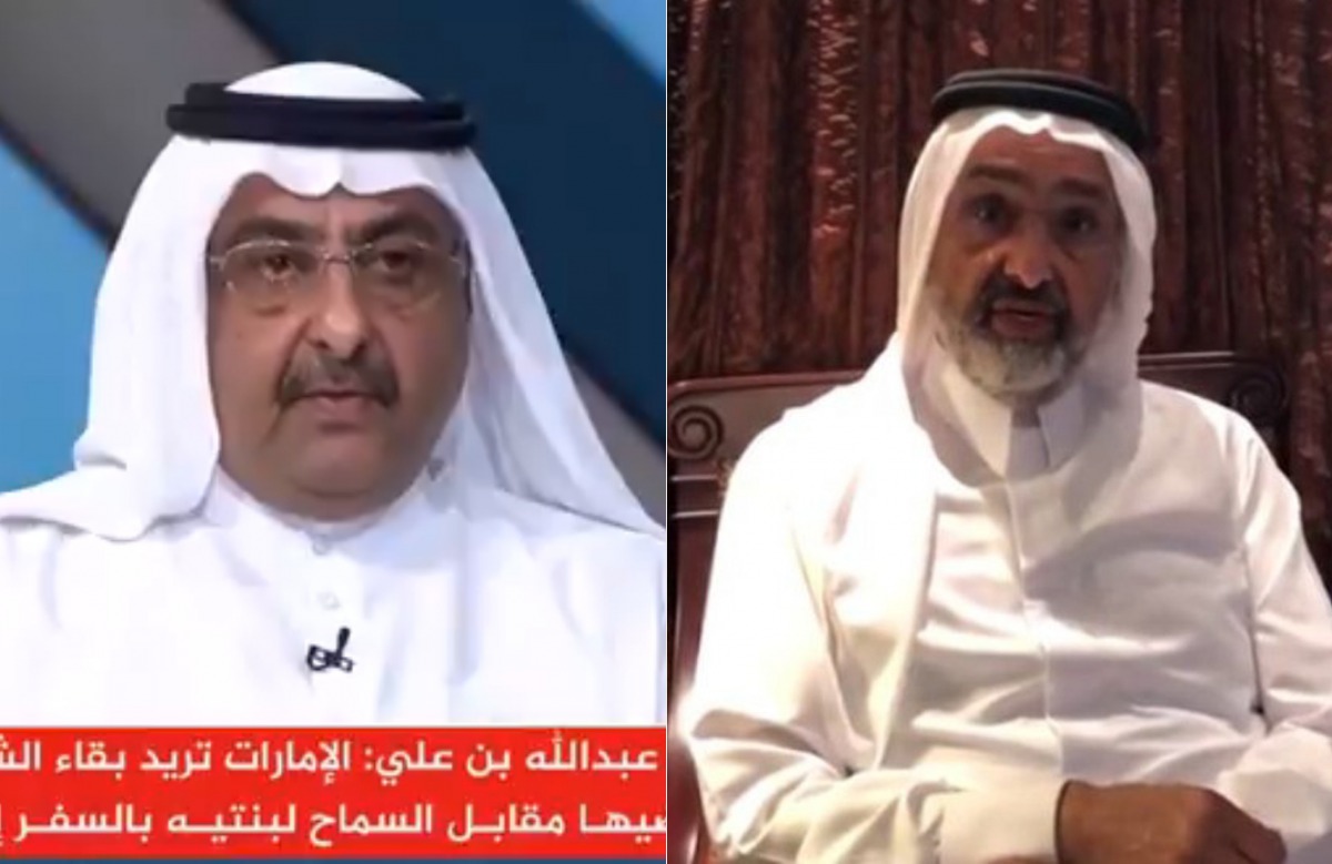 (COMBO) (L) Sheikh Khalid bin Ali Al Thani, during an interview with Al Jazeera Arabic TV channel, (R) Sheikh Abdullah bin Ali Al Thani