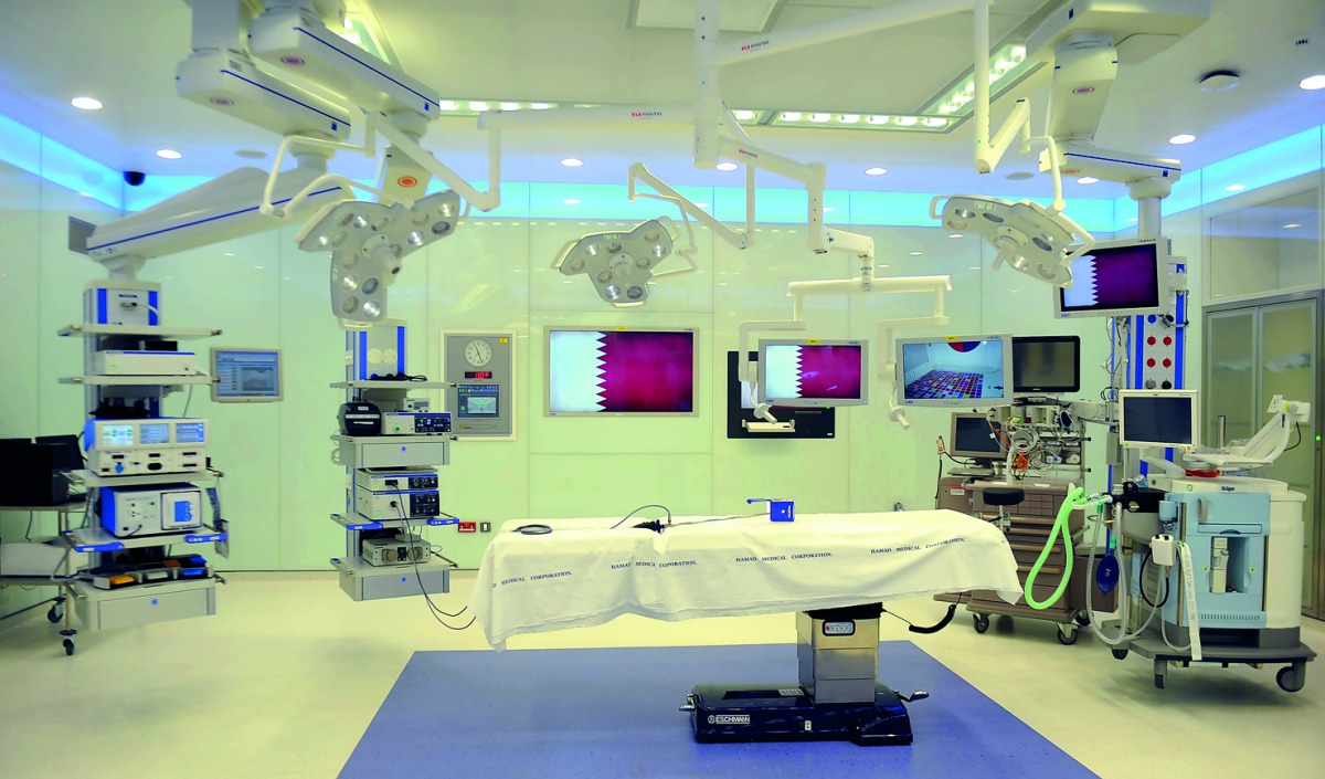 One of the operating theaters in the new surgical unit at Hamad General Hospital. Pic: Abdul Basit/The Peninsula