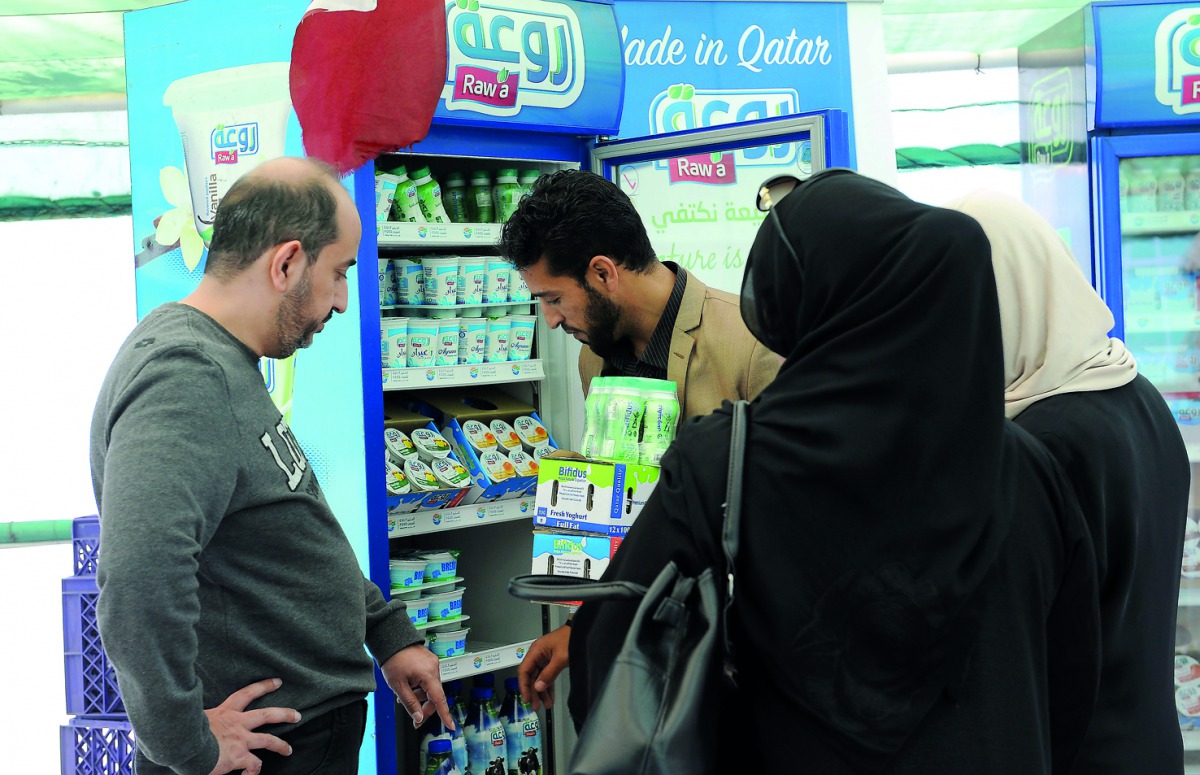 People buying dairy products at a festival held at Al Mazrouah Farmer’s Yard. Pic: Salim Matramkot/The Peninsula