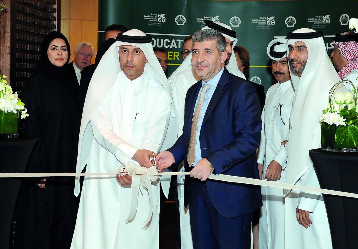 Minister of Administrative Development, Labour and Social Affairs HE Dr Issa bin Saad Al Jafali Al Nuaimi, along with HBKU President, Dr Ahmad M Hasnah, inaugurating the Education City Career Fair 2018.
Pic: Salim Matramkot/The Peninsula