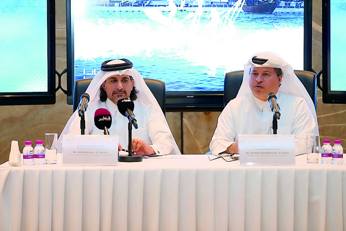 Abdul Rahman Jassim Al Tamimi (left) and Ahmed Al Sayed and at the press conference.