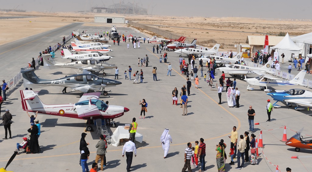 People visiting 11th Al Khor Fly-In 2018 event which opened yesterday at Al Khor Airport. Pic: ANWAR SADAT 